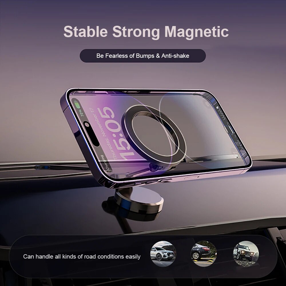 Support de téléphone magnétique pliable 360° pour voiture - Stable et réglable