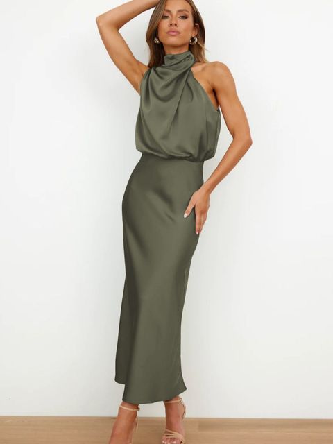 Rhodé | Robe Halter en Satin