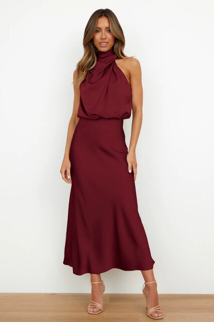 Rhodé | Robe Halter en Satin