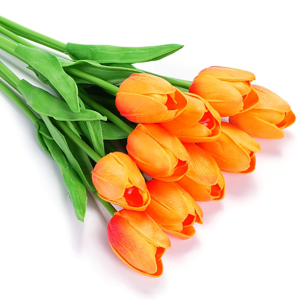 Ensemble de 10 Tulipes Blanches Artificielles – Parfait pour les Mariages, la Photographie et la Décoration Intérieure