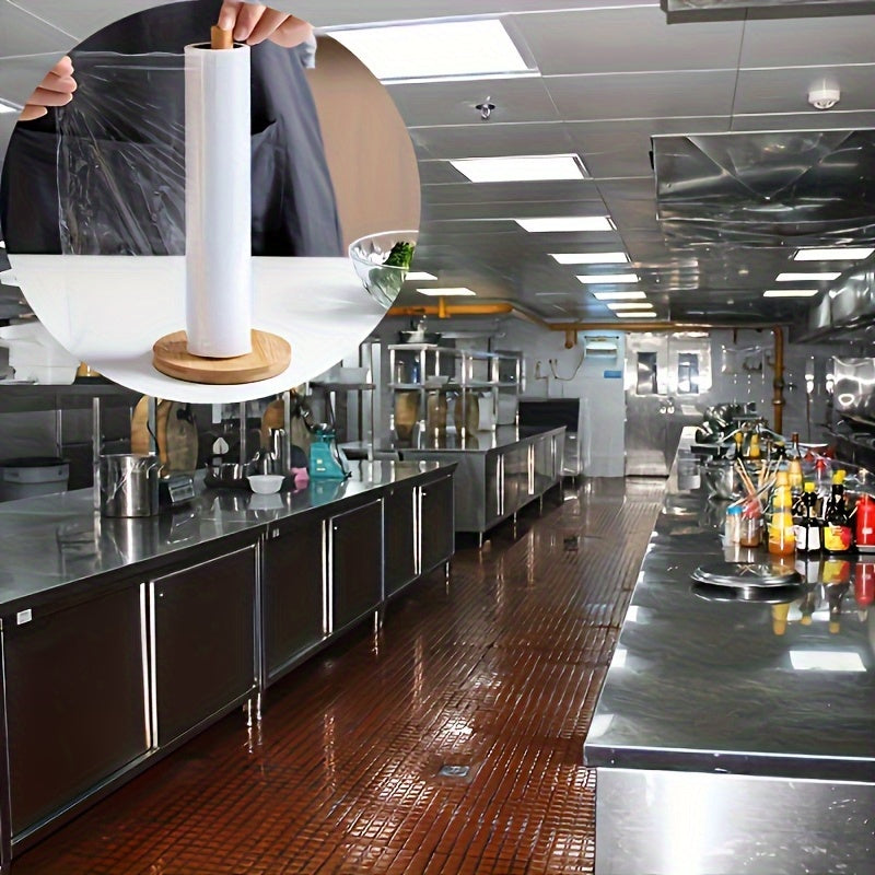Support de Rouleau de Cuisine en Bambou avec Finition Naturelle – Élégant et Pratique pour le Comptoir