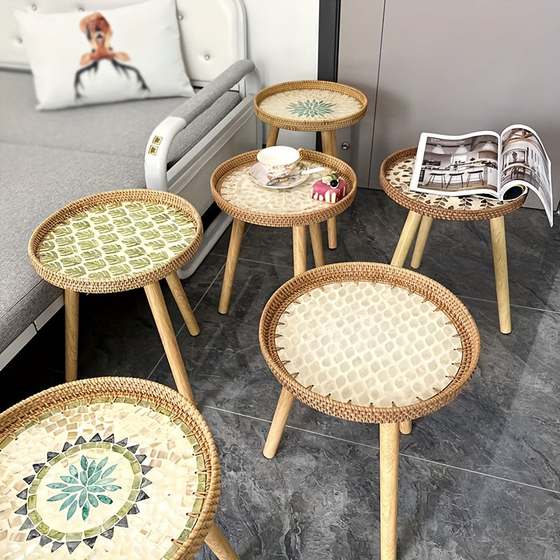Table d'appoint en rotin scandinave - Elin