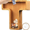 Tirelire TreasureNest | Tirelire en bois personnalisée avec des motifs de lettres de l'alphabet