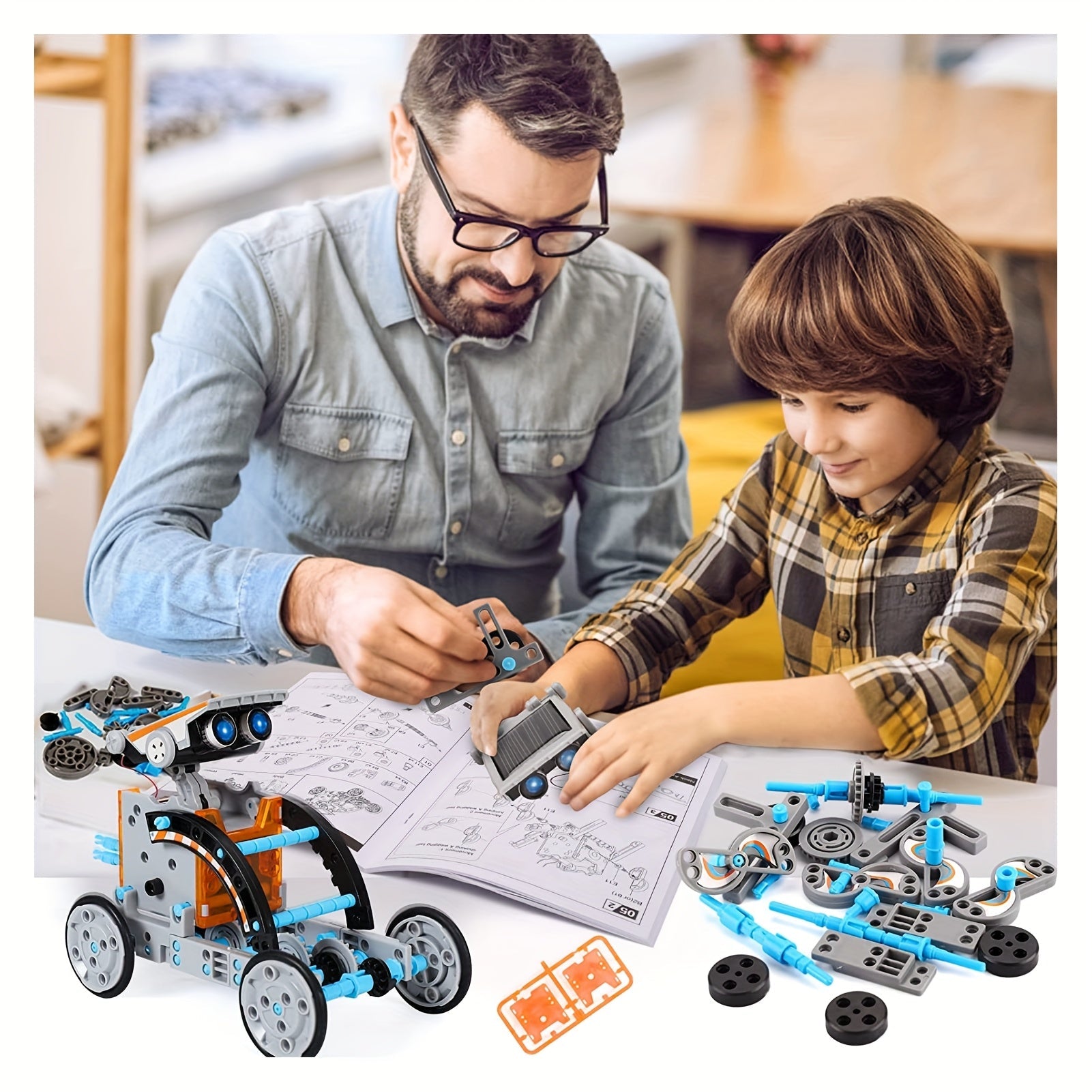 Solar Robo Builder - Jouet éducatif de construction 12-en-1 à énergie solaire