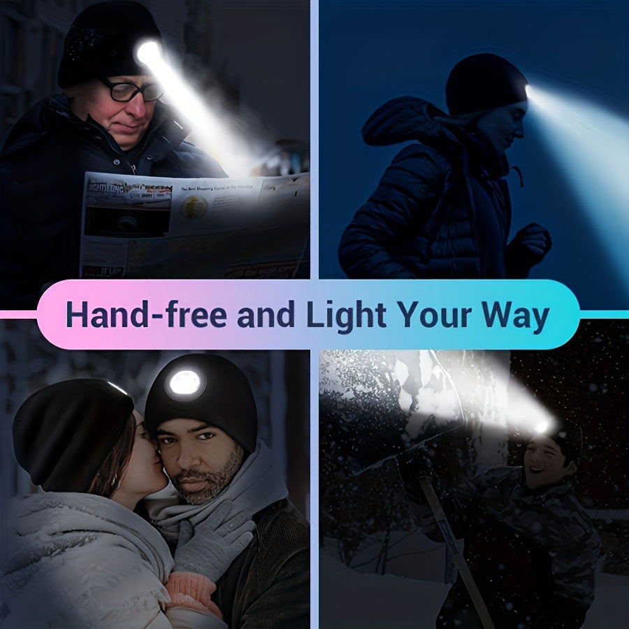 Bonnet Unisexe avec Lumière LED – Éclairage Pratique pour les Promenades Nocturnes