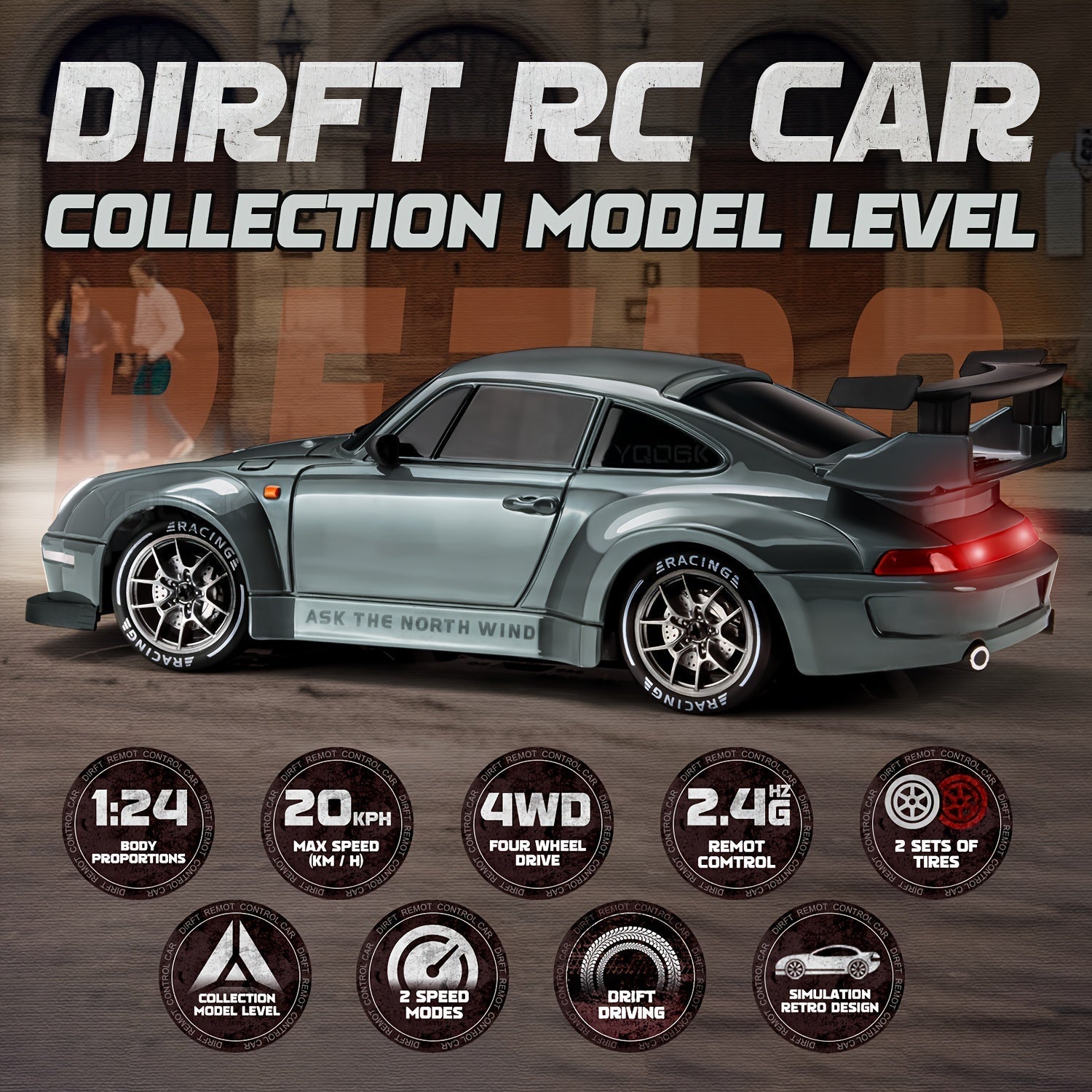 Ultimate Drift Racer 1:24 - Voiture RC avec Roues Éclairées