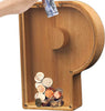 Tirelire TreasureNest | Tirelire en bois personnalisée avec des motifs de lettres de l'alphabet
