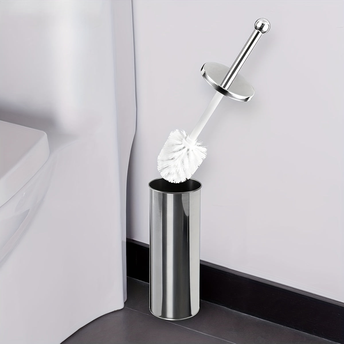 Brosse de Toilette avec Long Manche et Support Hygiénique – Durable et Élégant
