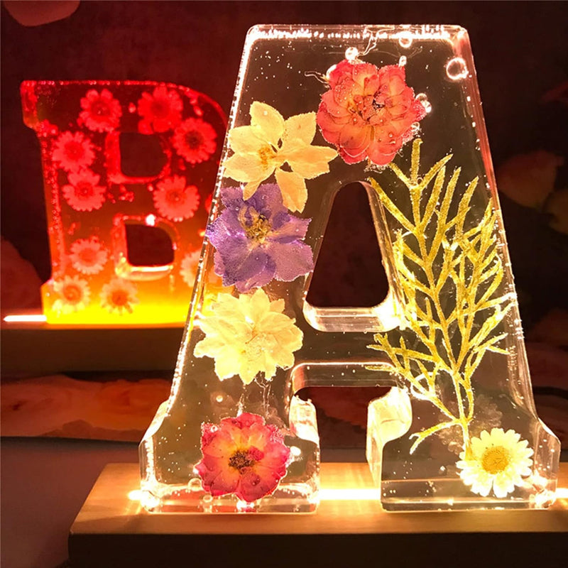 Veilleuse FloraGlow Flower | Lampe à initiales décorative avec éclairage LED doux pour une ambiance romantique