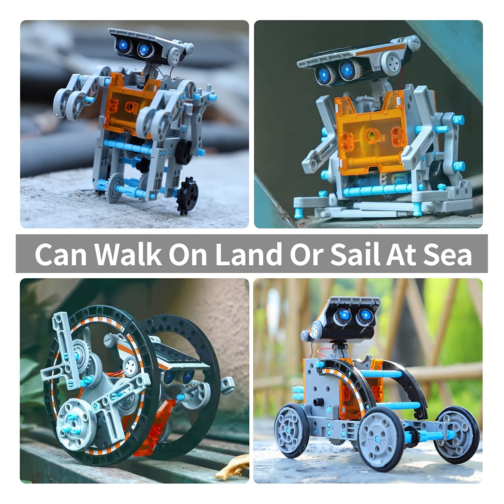 Solar Robo Builder - Jouet éducatif de construction 12-en-1 à énergie solaire
