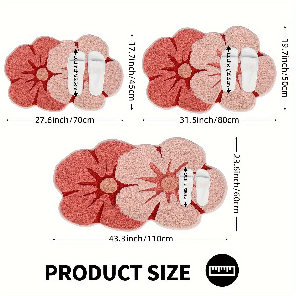 Tapis de Salle de Bain Fleurs Douces – Absorbant et Doux pour un Confort Supplémentaire