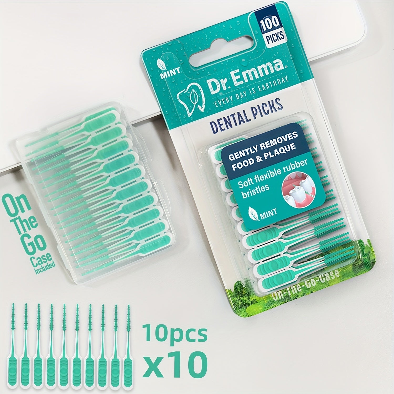 Brossettes Interdentaires Douces – Rafraîchies à la Menthe et Conçues Ergonomiquement