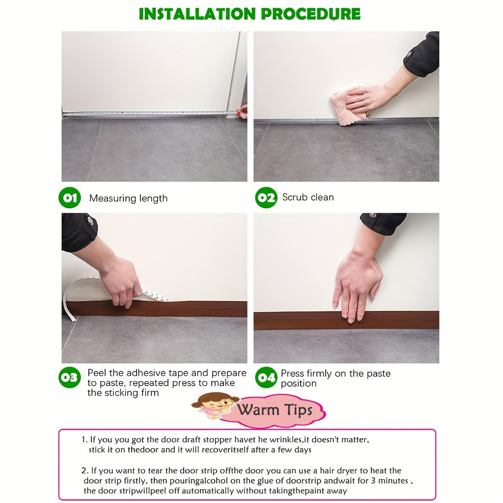 Boudin de porte - Racleur de porte en silicone avec fort adhésif et isolation phonique