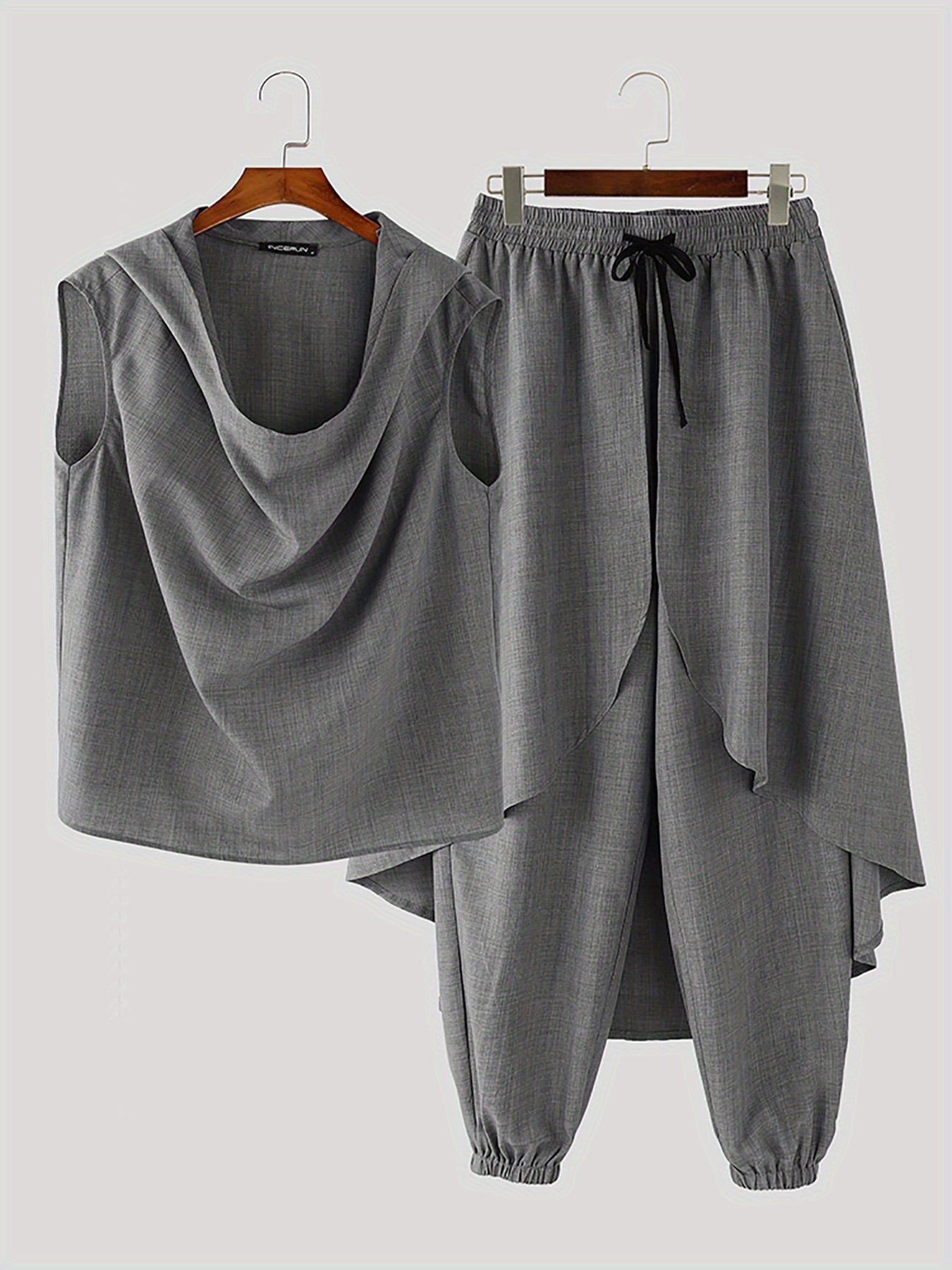 Ensemble Mi-Long pour Hommes – Gilet Sans Manches et Pantalon Baggy