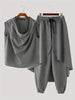 Ensemble Mi-Long pour Hommes – Gilet Sans Manches et Pantalon Baggy