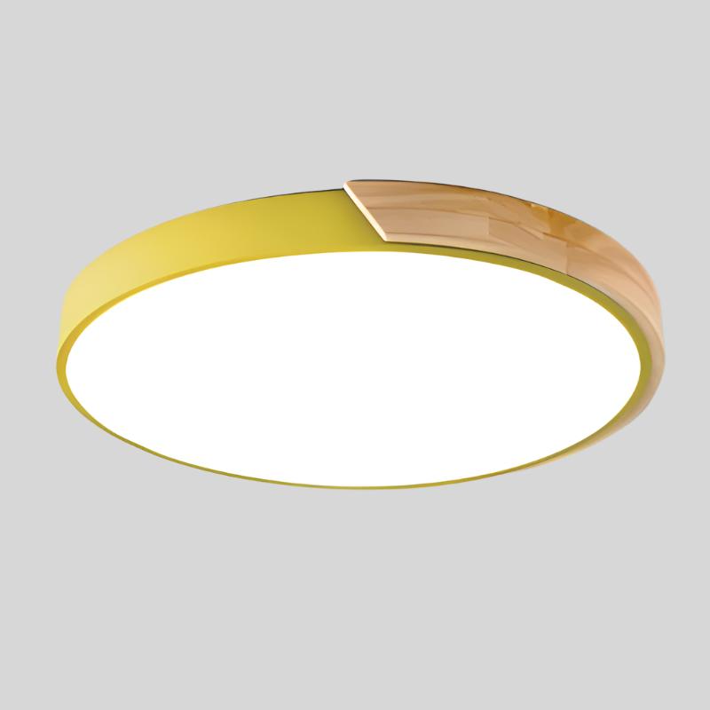 Applique de Plafond Circulaire en Bois Nordique pour Décoration Intérieure de Style Macaron & Éclairage Ambiant