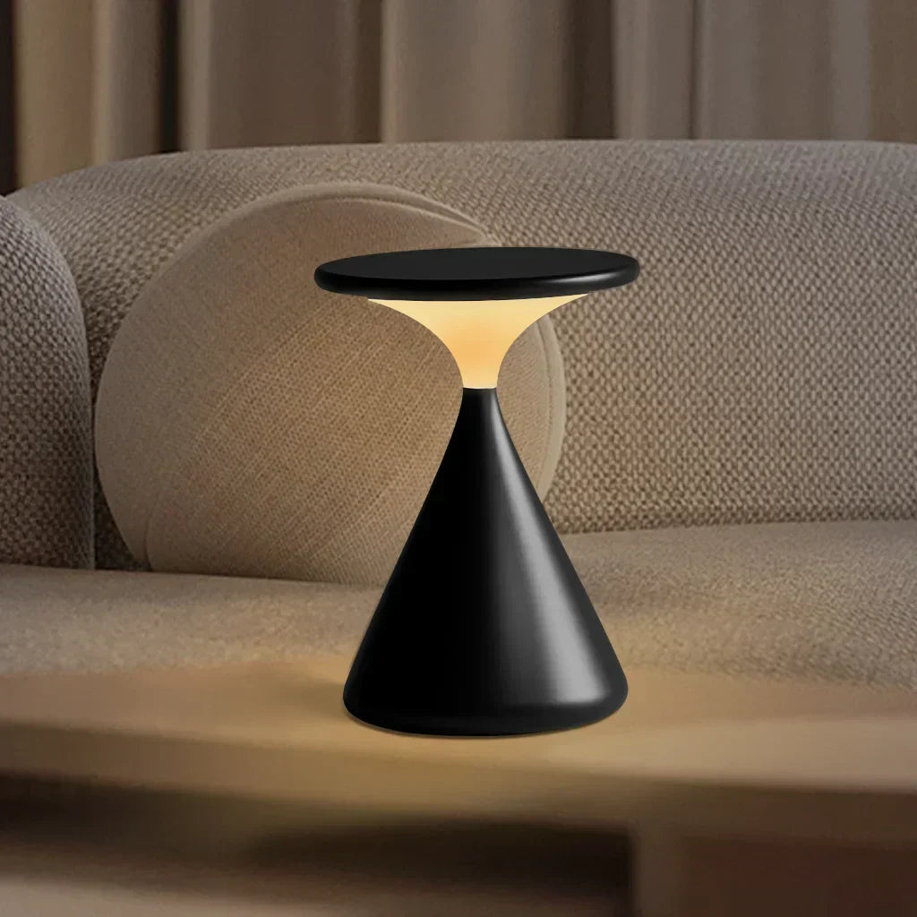 Aeron Hourglass Lampe de Table LED Dimmable – Élégante et Sans Fil