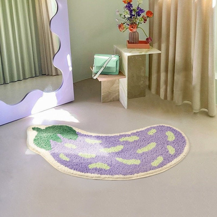 Tapis de bain antidérapant avec design de bananes ou d'aubergines - ZestPad