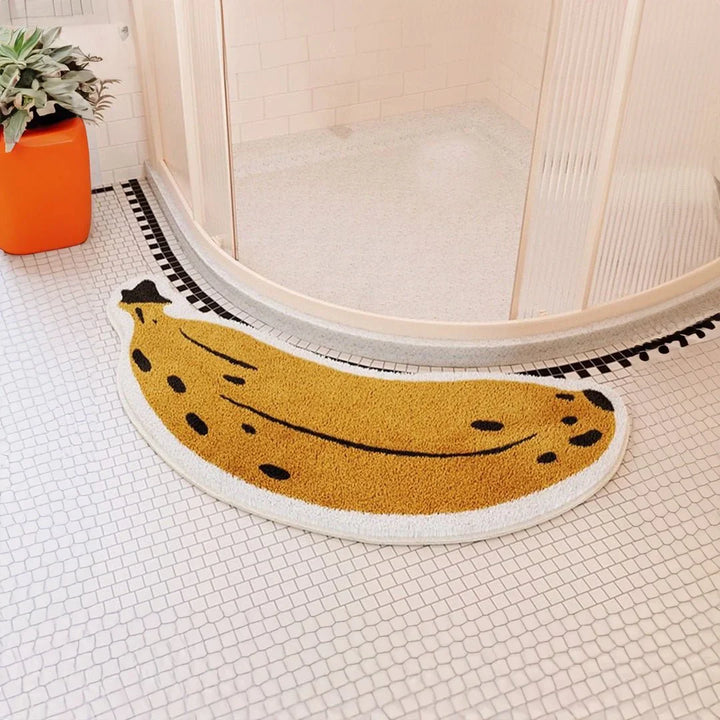 Tapis de bain antidérapant avec design de bananes ou d'aubergines - ZestPad
