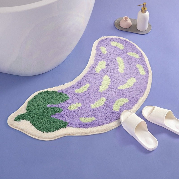 Tapis de bain antidérapant avec design de bananes ou d'aubergines - ZestPad