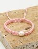 BRACELET EN PERLES ROSES