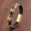 Bracelet en cuir en pierre naturelle Œil de tigre
