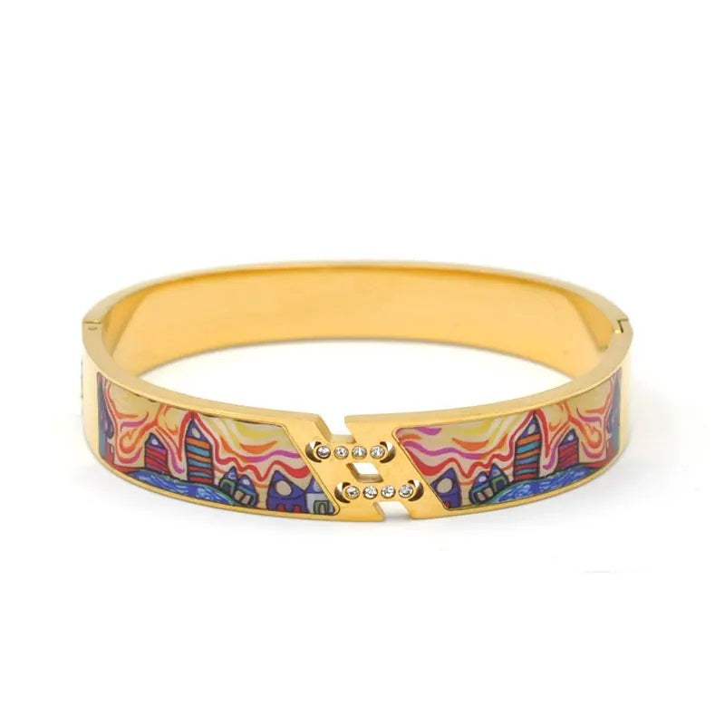 Bracelet géode charme doré
