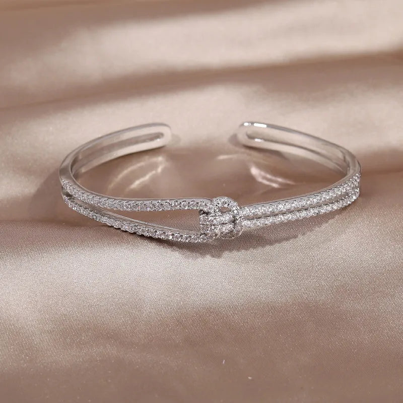 Bracelet en cristal nœud d'or