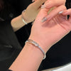 Bracelet ouvert en argent sterling 925 avec zirconia