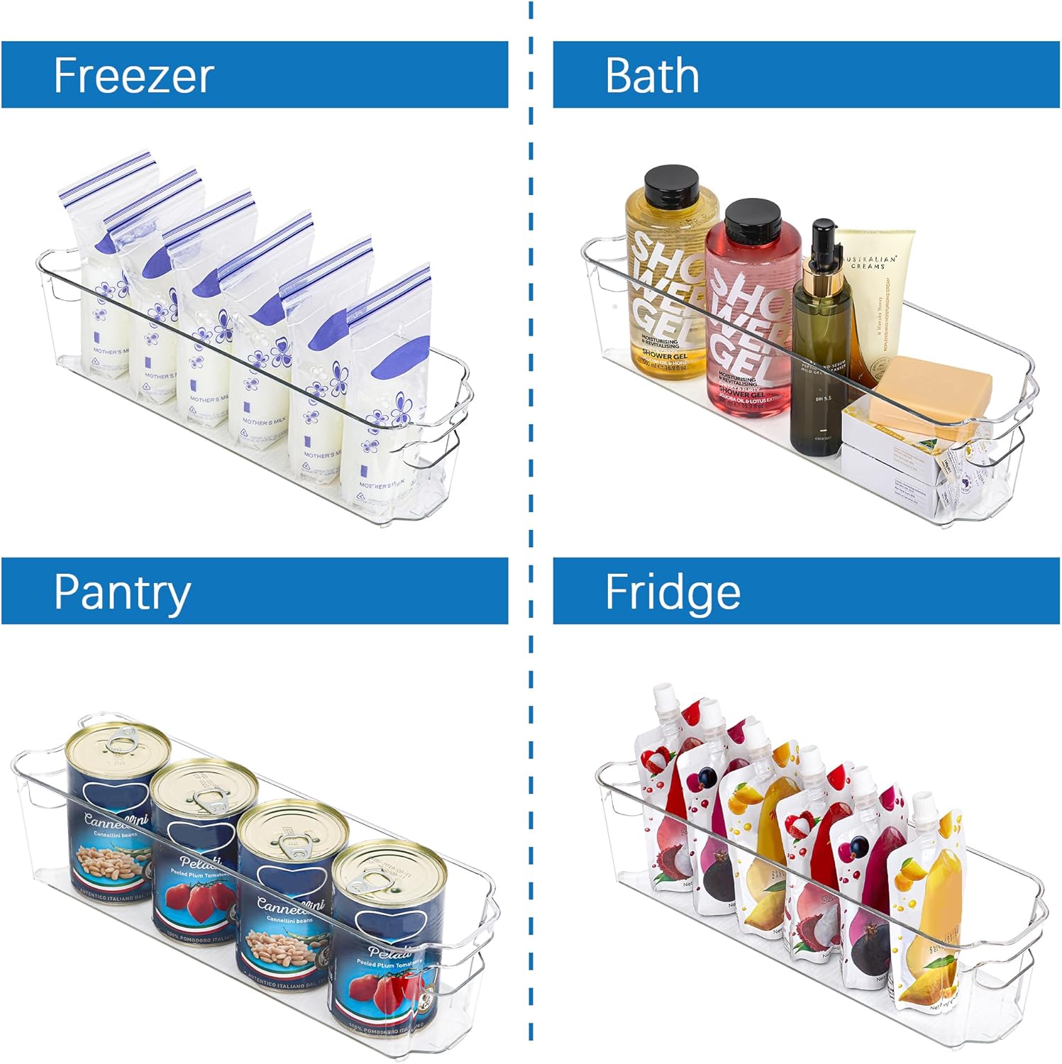 Boîtes de rangement transparentes pour le réfrigérateur (4 pièces) – CoolOrganize