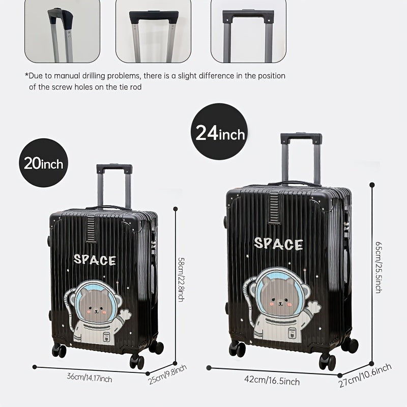 Valise de luxe Graffiti sur le thème de l'espace – Valise aérienne de 24 pouces avec roulettes pivotantes et verrou TSA