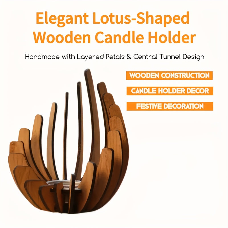 Bougeoir Lotus Bohème – Design en Bois Stratifié Fait Main