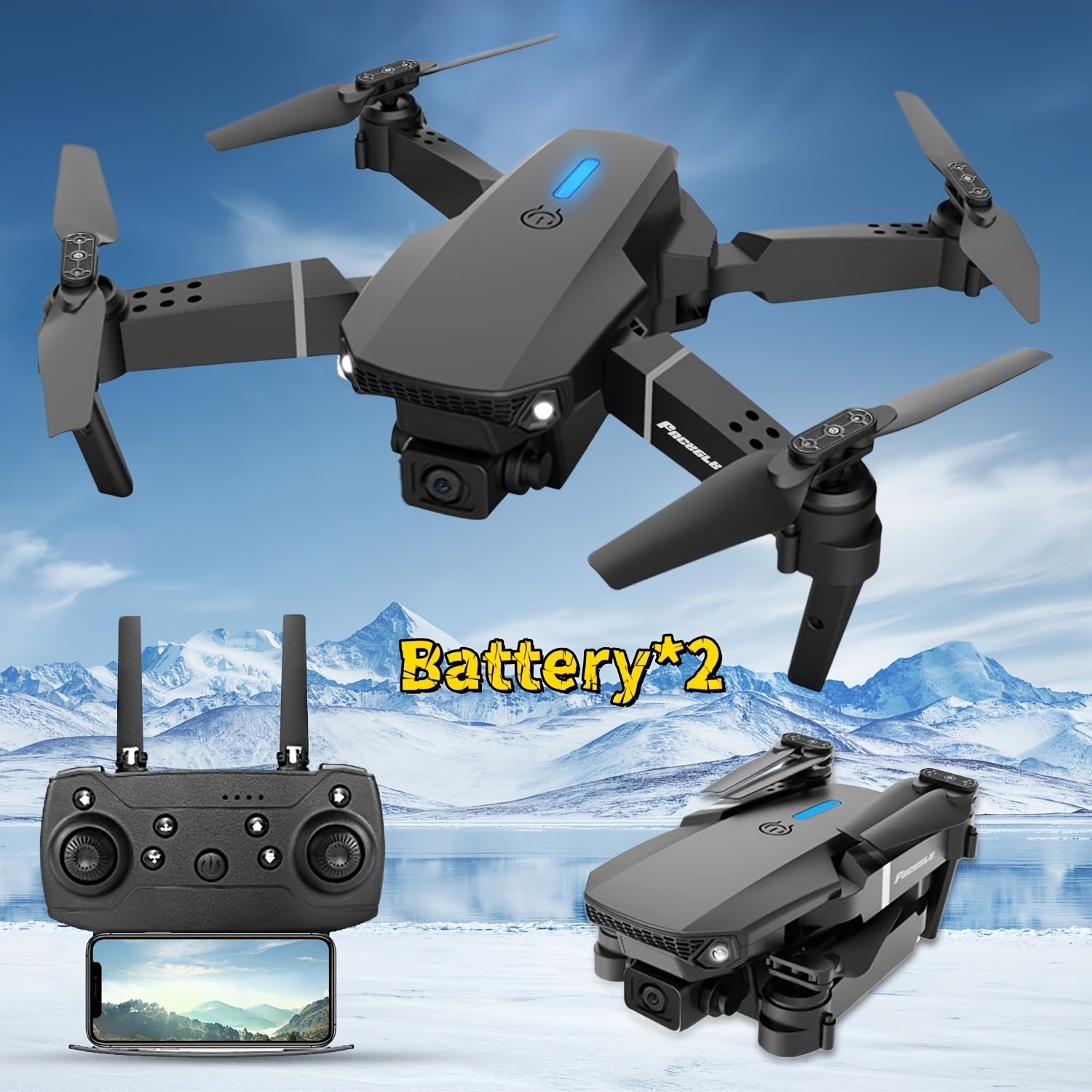 Drone E88 avec Double Caméra – Quadcopter Pliable avec Maintien de Hauteur
