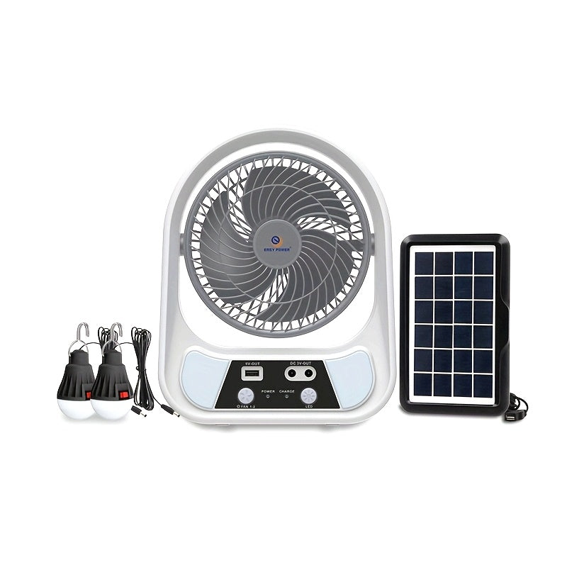 Ventilateur Solaire Portable et Lampe de Nuit – Multifonctionnel et Rechargeable