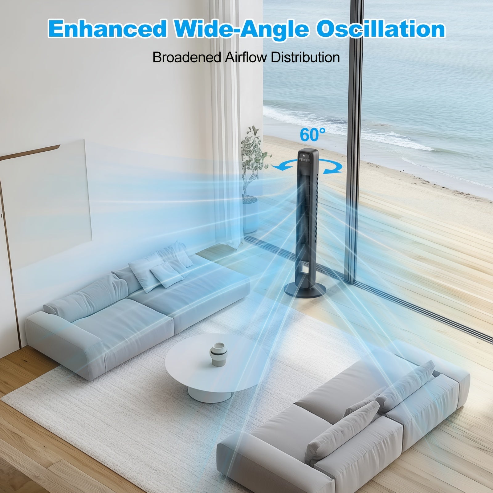 Ventilateur Tour Sans Lame – Silencieux et Réglable