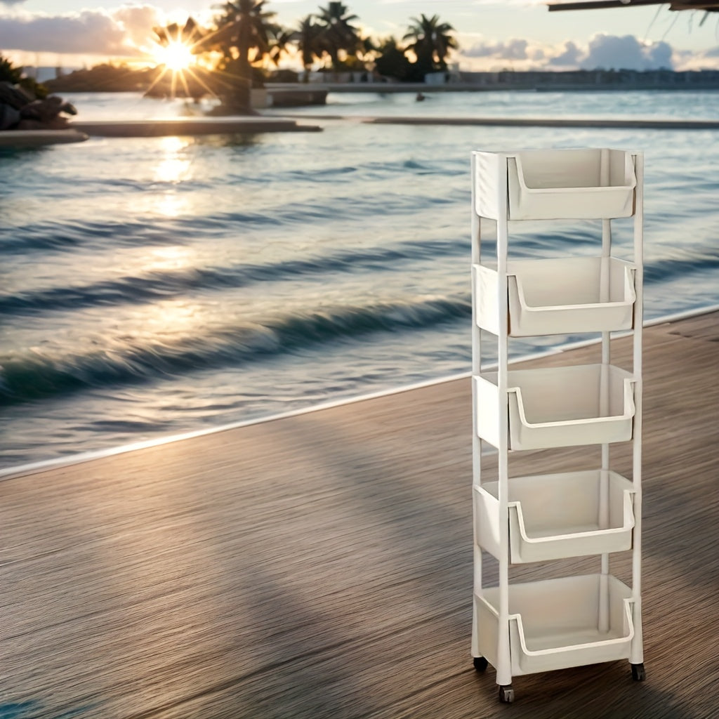 Chariot de Rangement Mobile Luxe NobleNest | Organisateur Élégant à 3/4/5 Niveaux pour une Mobilité Sans Effort et une Utilisation Optimale de l'Espace