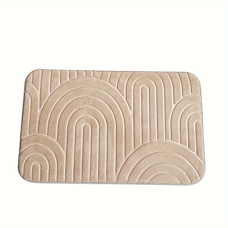 Tapis de bain antidérapant géométrique – Confortable et élégant pour votre salle de bain