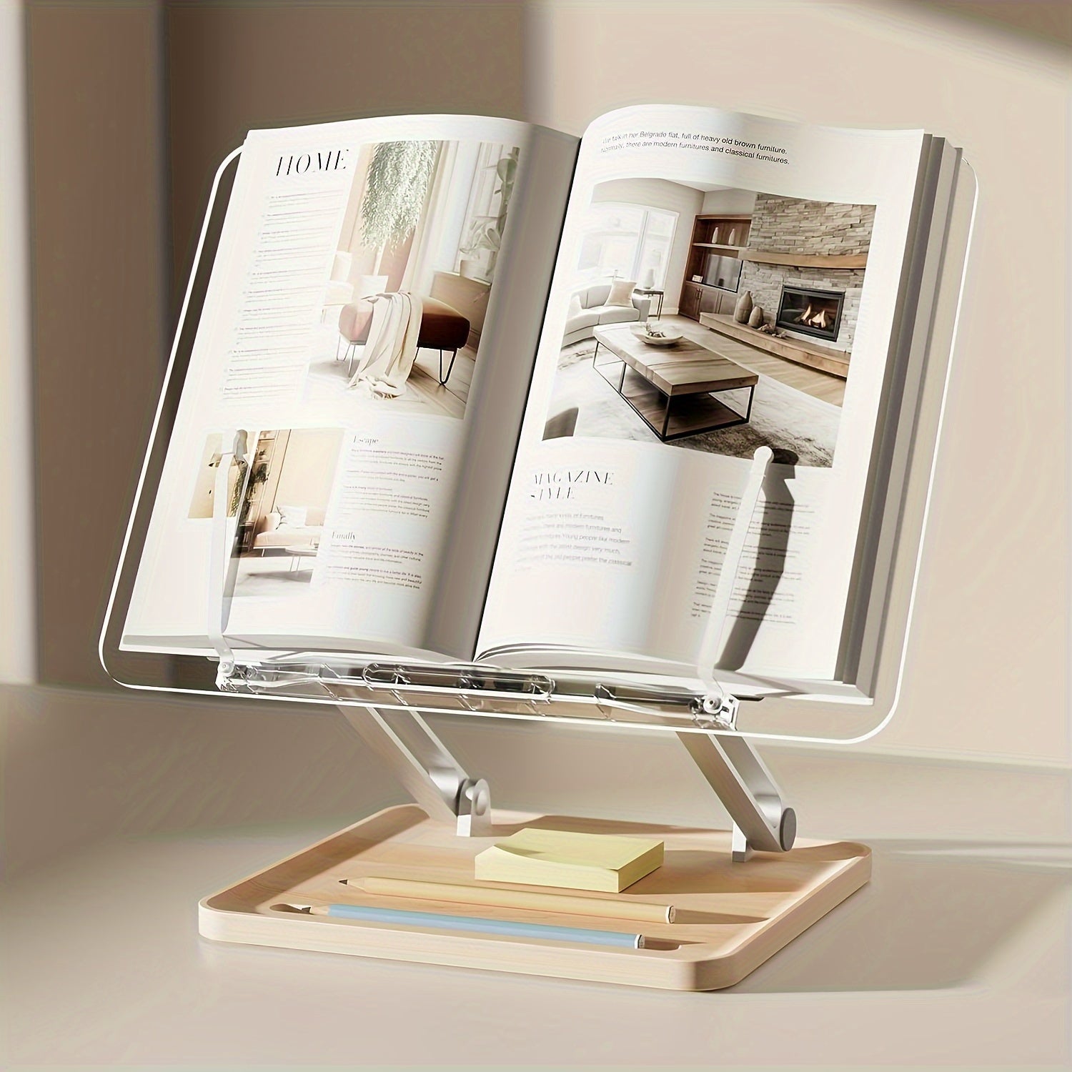 Support de lecture en acrylique ergonomique – Réglable et élégant