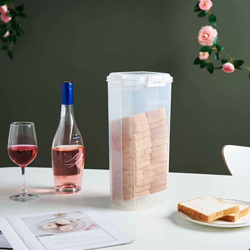 Boîte à Pain Transparente avec Couvercle Hermétique - Conservation de la Fraîcheur et Guide de Découpe