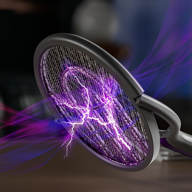 Zapper à Insectes Électrique Pliable – Rechargeable avec Manche Télescopique