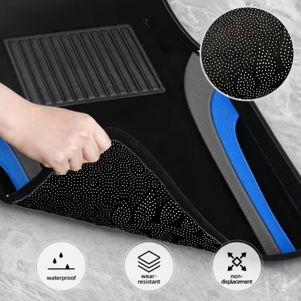Tapis de Sol Modernes Bleu-Gris pour Voitures – Durable et Élégant pour Tous les Véhicules