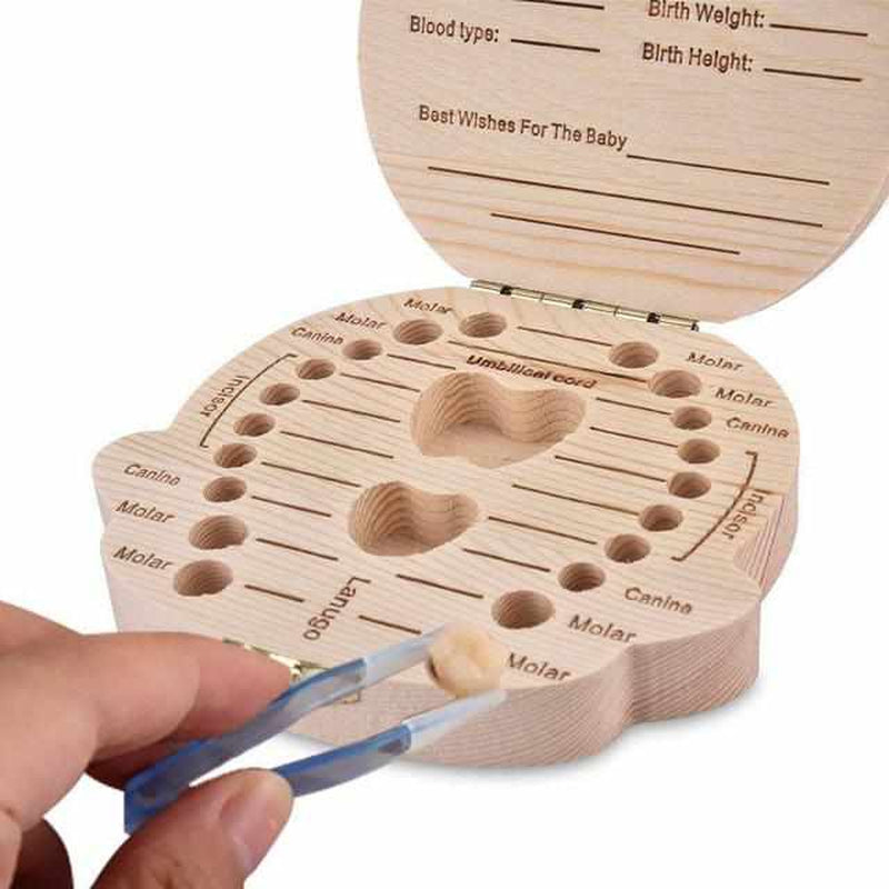 Boîte à dents en bois pour des souvenirs précieux – TandenSchat (1+1 GRATUIT)