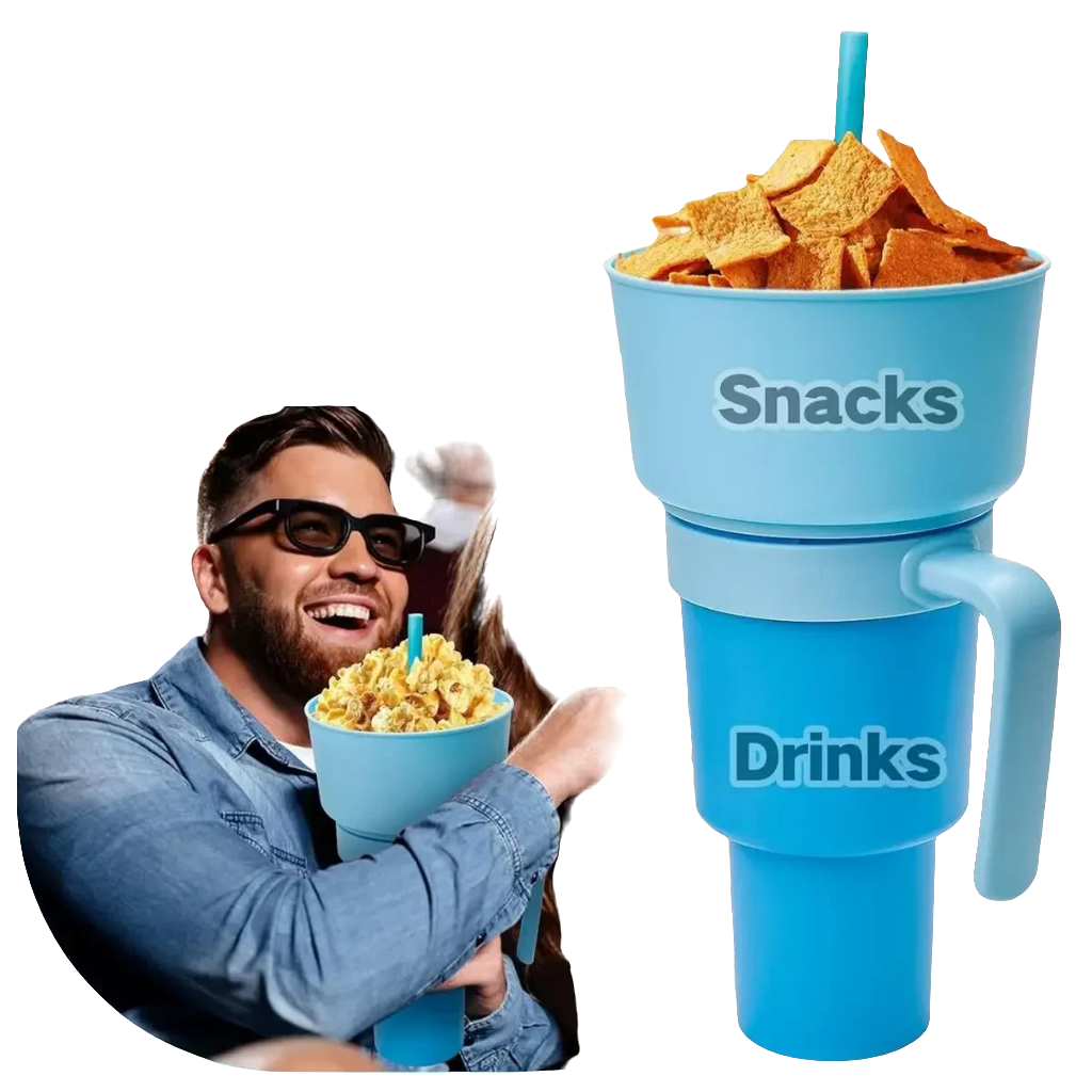 SipSnack Premium Tasse à boire | Gobelet 2-en-1 pour les snacks et les boissons, étanche aux éclaboussures et aux fuites, parfait pour les sous-bois.