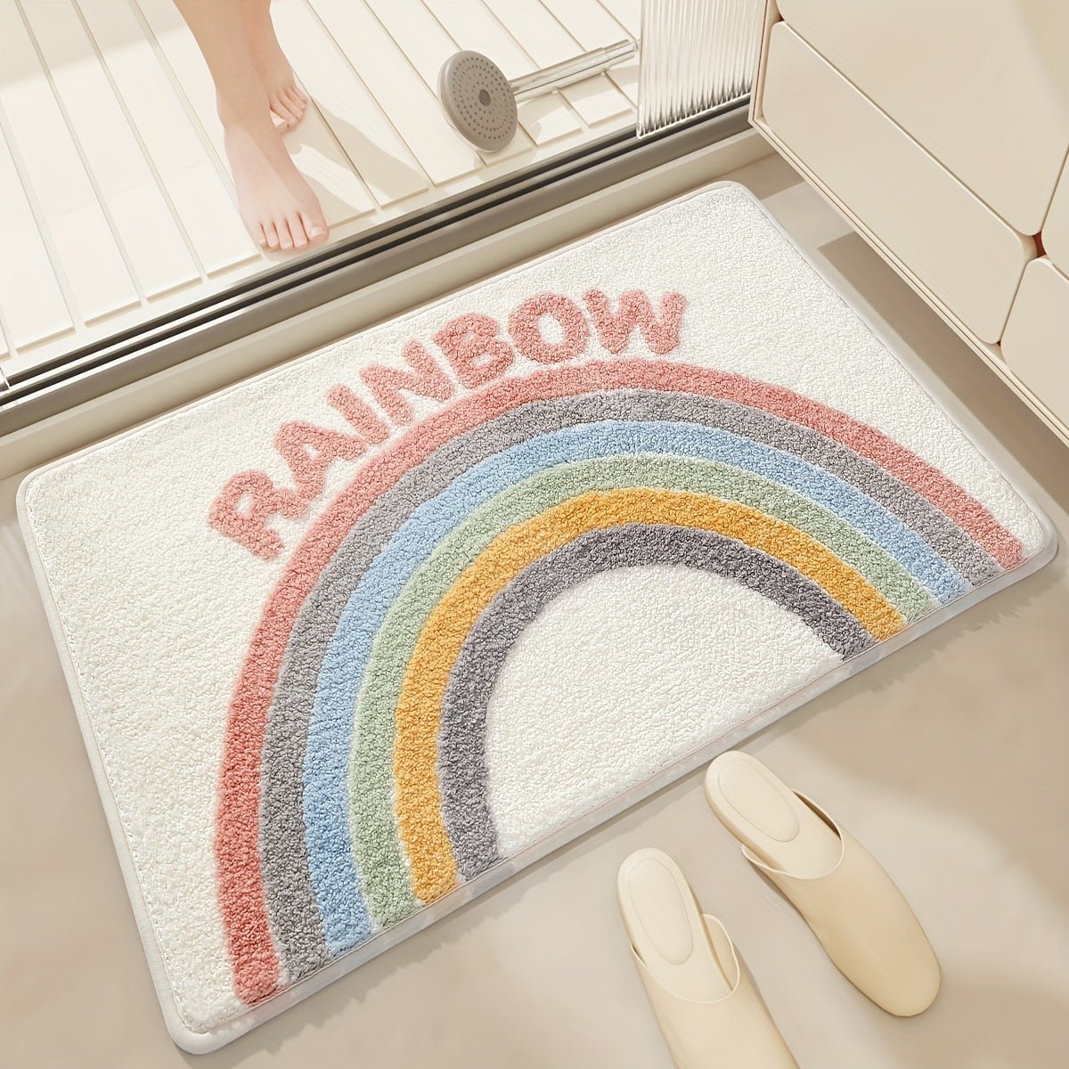 Tapis antidérapant super absorbant pour salle de bain et toilettes - Milo