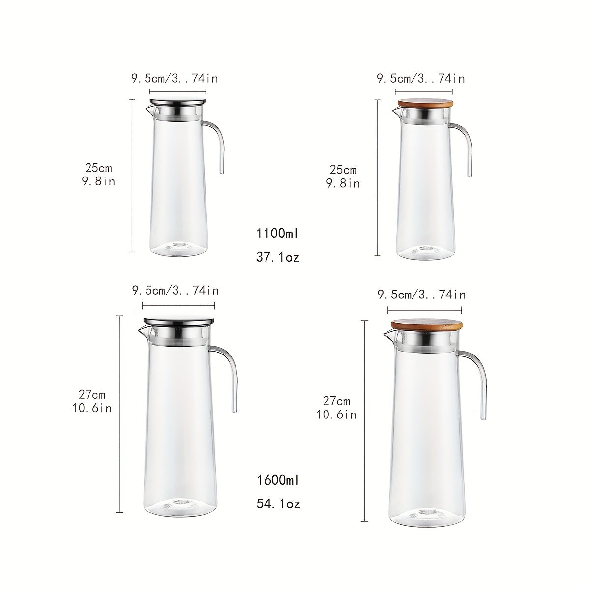 AquaElegance Carafe de Luxe avec Couvercle | Ustensiles de boisson durables et élégants pour un usage quotidien