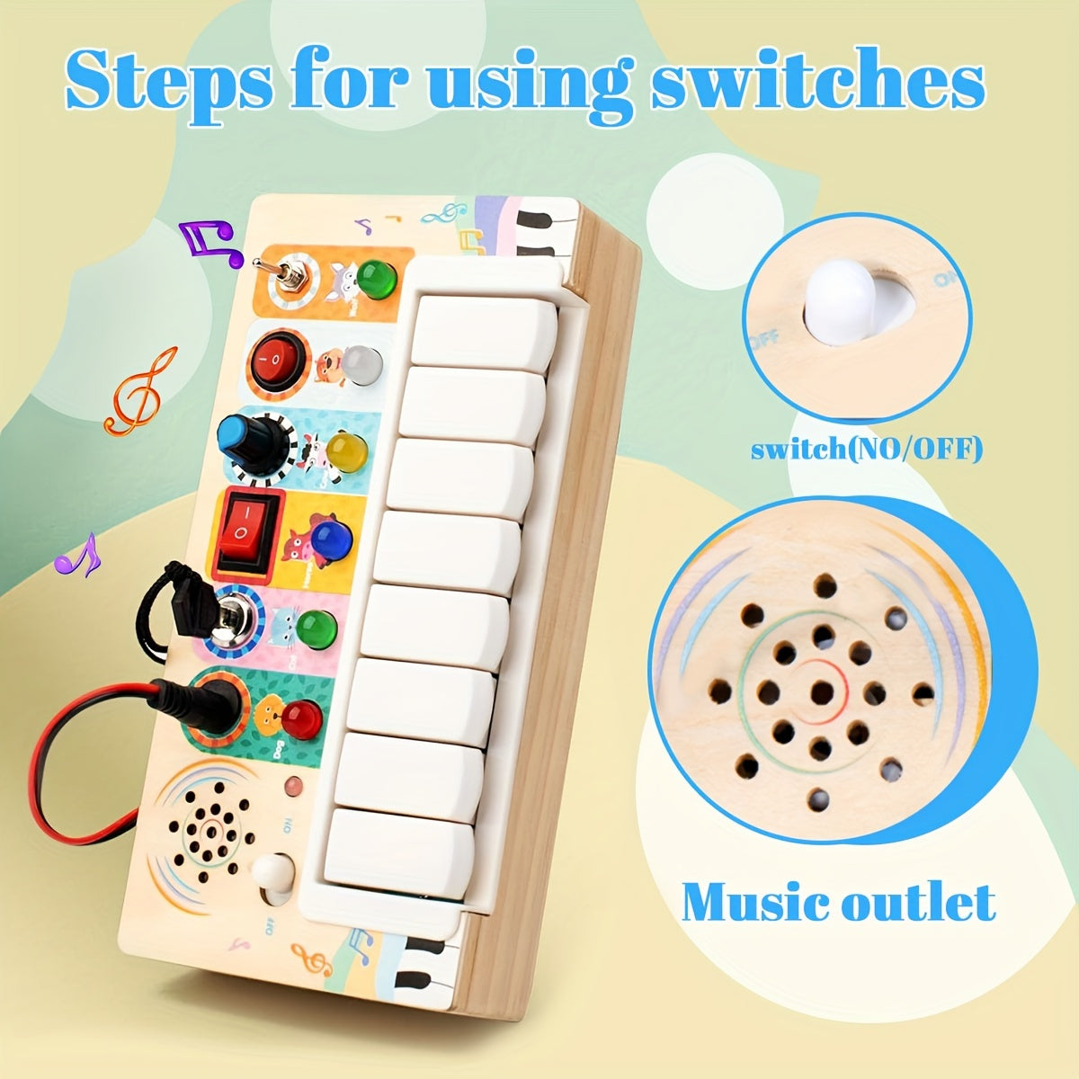 Tableau Musical Éducatif pour Enfants - Apprendre et Jouer avec Sons et Lumières