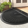 Tapis de Porte en Caoutchouc Durable - Design Demi-Rond pour Intérieur et Extérieur