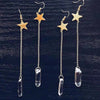 Boucles d'oreilles en cristal naturel lune-étoiles – Elara