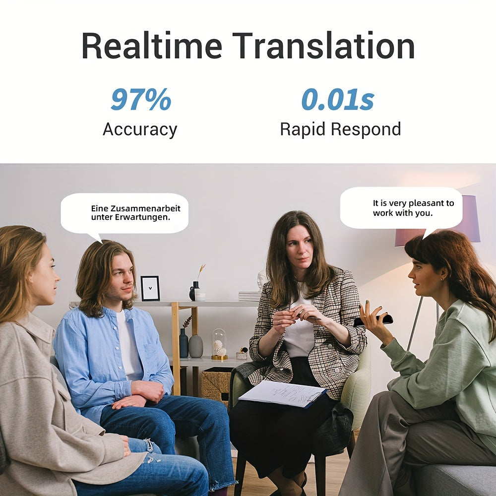 Traducteur de Langue Portable à Double Sens – Rechargeable par USB et Wi-Fi Intégré