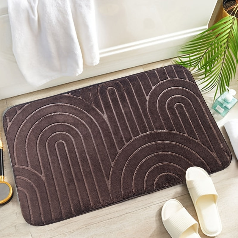 Tapis de bain antidérapant géométrique – Confortable et élégant pour votre salle de bain